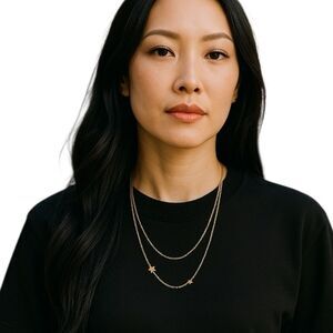 Jennifer Zeuner Mika Layered Star Necklace Gold Vermeil Double Row Daily Chains